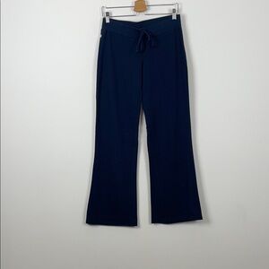 Wet Seal Y2K Style Wide Leg Tie Front Lace Trim Back Navy Women's L SweatPants